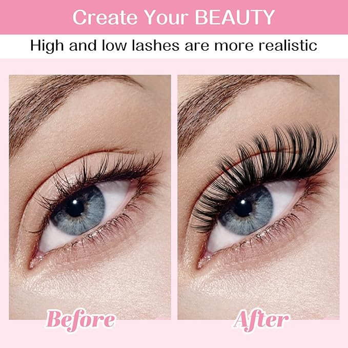 280 Pcs Individual Lashes, Lash Clusters 12-14-16-18 Mixed Cluster Lashes that Look Like Eyelash Extensions 30D+40D Mixed DIY Lash Extension Self Application At Home (30D+40D-D-12-18mix)