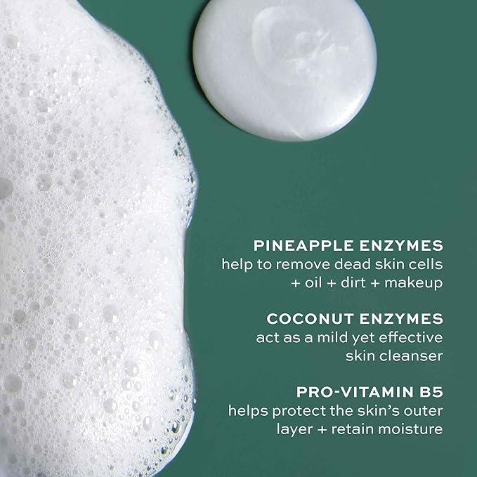 ITK Skincare 2-in-1 Milk-To-Foam Gentle Cleanser - Effective Face Wash + Makeup Remover with Vitamin B5, Pineapple + Coconut Enzymes for Radiant Skin - Cleanse, Remove Excess Makeup + Moisturize Skin