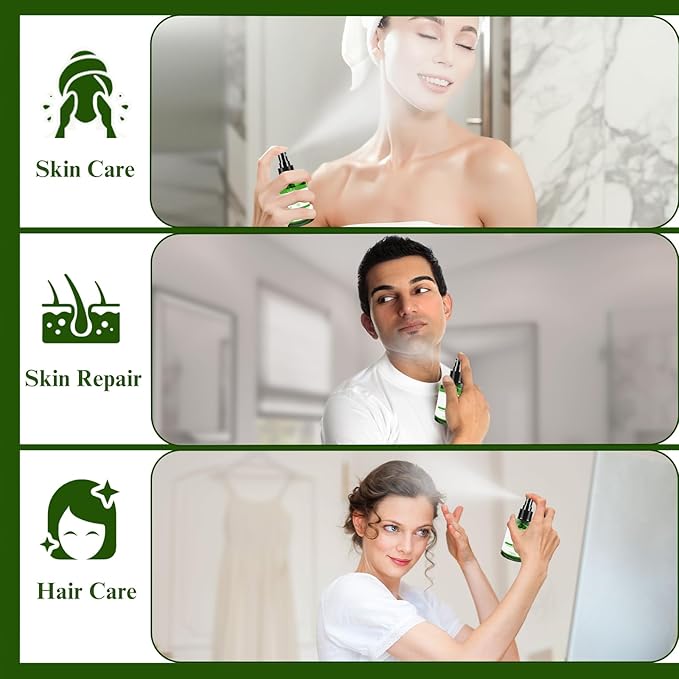 Aloe Vera Spray for Hydrating Nourishing Facial Skin in Winter, Aoe Vera Spray Extract from Freshly-cut Aloe and Cucumber Essence for Moisturizing Skin, Fast Absorbing, Easy to carry, 1.73 oz