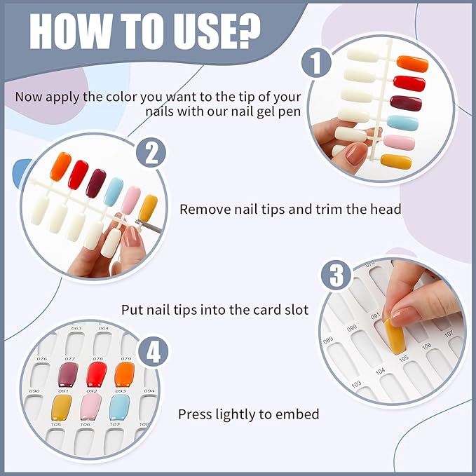 308 Colors Nail Swatches Book with 480 Nail Tips Nail Colors Book Professional Nail Display Chart Nail Gel Polish Practice Display Card Book for Nail Polish UV Gel,Nails Art Design