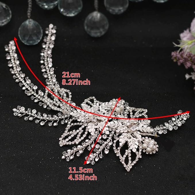 Wedding Head Pieces Crystal Bridal Hair Clips Women's Handmade Bridal Rhinestone Wedding Party Hair Accessories
