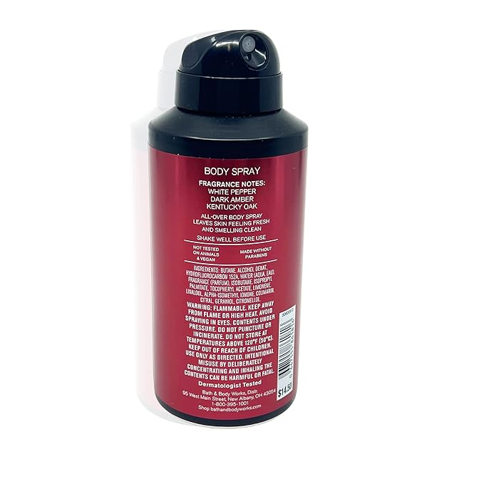 Bath & Body Works Bourbon Body Spray 3.7oz - pack of 3 - Men’s Collection Body Spray for Men