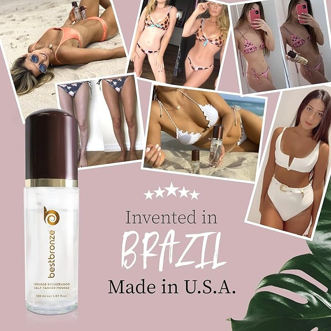Best Bronze Clear Self Tanner Mousse – Sunless Tanner Foam for Customizable Self Tan, Light to Dark Fake Tan – Vegan Tanning Mousse for a Bronze Glow – Sunless Tanning Foam (5.07 Fl Oz)