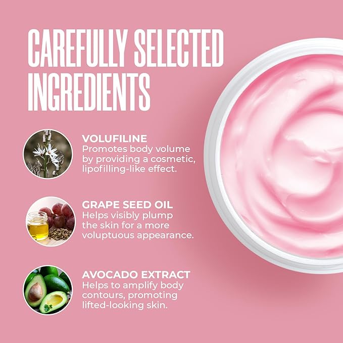 Divine Derriere Perky Body Cream - Lift & Firm Skin Tightening Cream for Body - Moisturizing Chest Firming Cream with Volufiline Helps Tighten Saggy Crepey Skin for a Perkier Look & Toned Décolleté