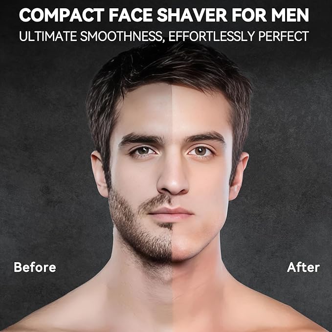 VIKICON® Electric Foil Shavers for Men, Compact Travel Face Shaver, Mini Razor for Shaving Face, Portable On-The-Go Shaver w/Dual Floating Blades, Close Shave Stubble Trimmer USB-C, Gifts for Dad Him