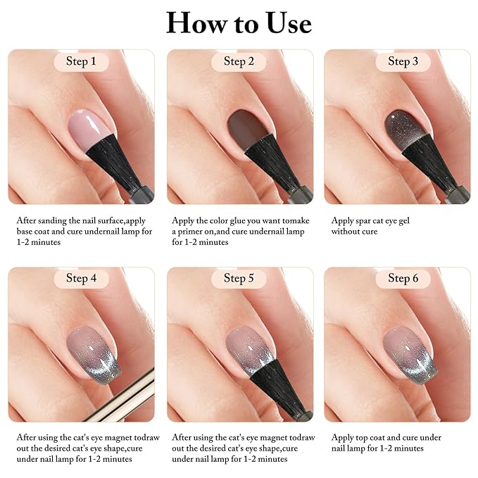 Crushed Diamond Cat Eye Gel Nail Polish with Magnet Stick, 15ml Holographic Glitter Gel, Ideal for DIY Nail Art, Twilight Sparkle