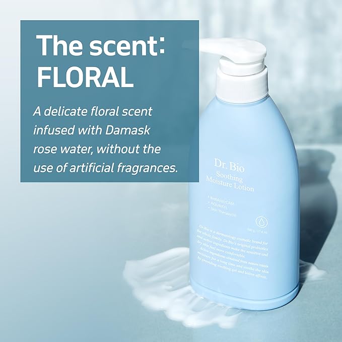 Soothing Moisture Lotion, Hydrating, Lightweight Korean Body Lotion for Sensitive Skin & Dry Skin, Fragrance-Free, Immediate Moisturizing and Quick Absorbing, Non-greasy Texture, Vegan