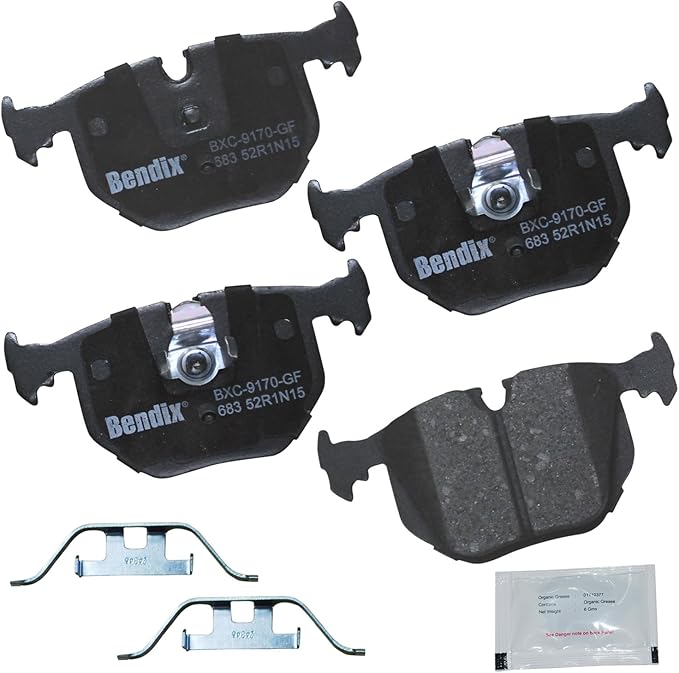 Bendix Priority1 CFC683 Ceramic Rear Brake Pads for Select Models Bentley Arnage, BMW 330Ci, 330i, 330xi, 525i, 740i, 740iL, 750iL, 840Ci, 850Ci, 850CSi, 850i, M3, M5, X3, X5, Z4, Z8, Land Rover Range