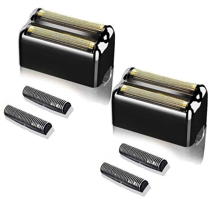 2 pack Professional Replacement Foil and Cutters for BaBylissPRO Barberology Double Foil Shaver, Compatible with BaBylissPRO Barberology FXFS2 Shaver,Black