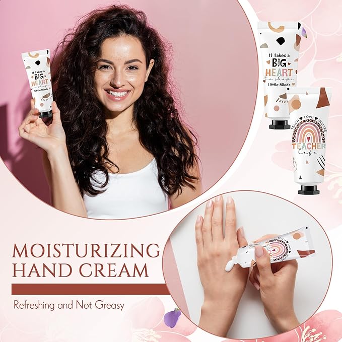 24 Sets Teacher Appreciation Gifts Include Hand Cream Lip Balm Bulk Organza Bags Thank You Tags Graduation Thank You Teacher Gifts for Women Girls Party Favors Holiday