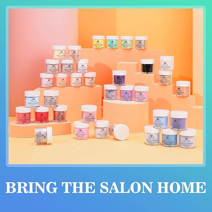 36 Colors Acrylic Nail Powder Set (10g/0.35oz Jars), Quick-Dry, Odorless, Non-Toxic, Easy-to-Blend, Ideal for DIY Nail Art & Salon Professionals - Perfect Gift for Nail Enthusiasts