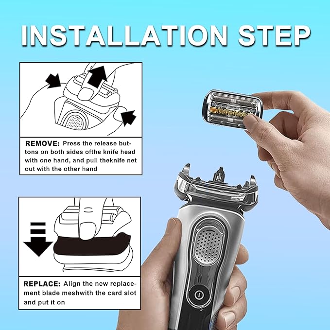 New Series 9 92S Electric Replacement Shaver Head Accessories blade Compatible with Braun Series 9 Foil Shaver Replacement Heads 9290cc 9291cc 9370cc 9293s 9385cc 9390cc 9330s 9296cc