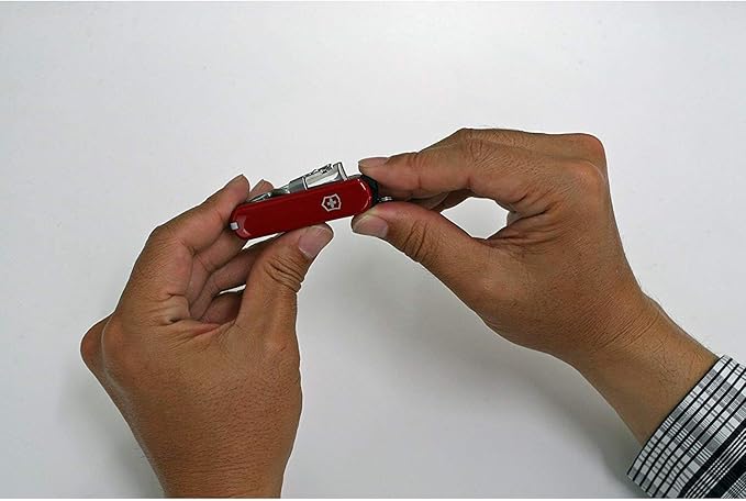 Victorinox Nail Clip 580, 8 Functions, Swiss Made Multi-Tool with Nail File, Nail Cleaner and Small Blade - Red