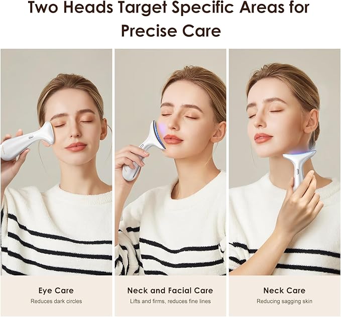 Facial and Neck Massager for Face, Neck & Eye - Skin Lifting & Firming - Wrinkle & Dark Circle Reducer - at Home Skin Care Face Sculpting Tool and Neck Massager