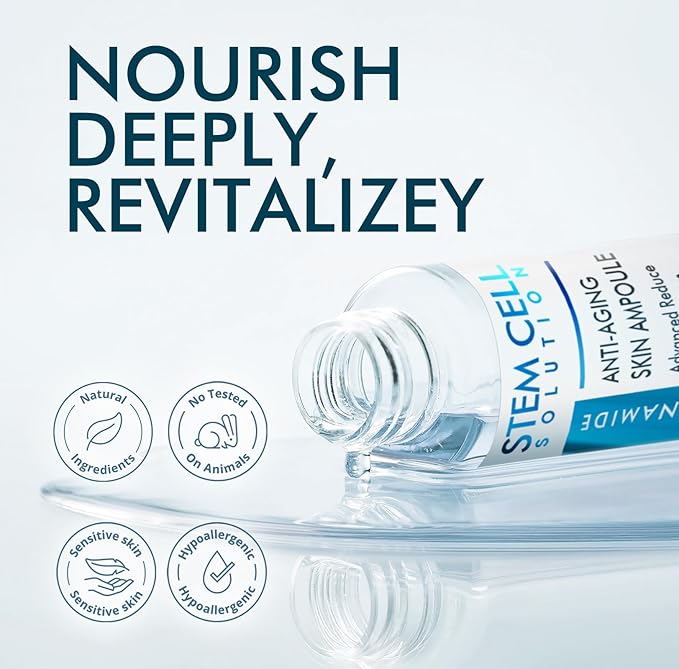 Stem Cell Serum for Face, Anti Aging Microneedling Serum Uses with or without Micro Needling, Smooths Wrinkles and Moisturizes Skin
