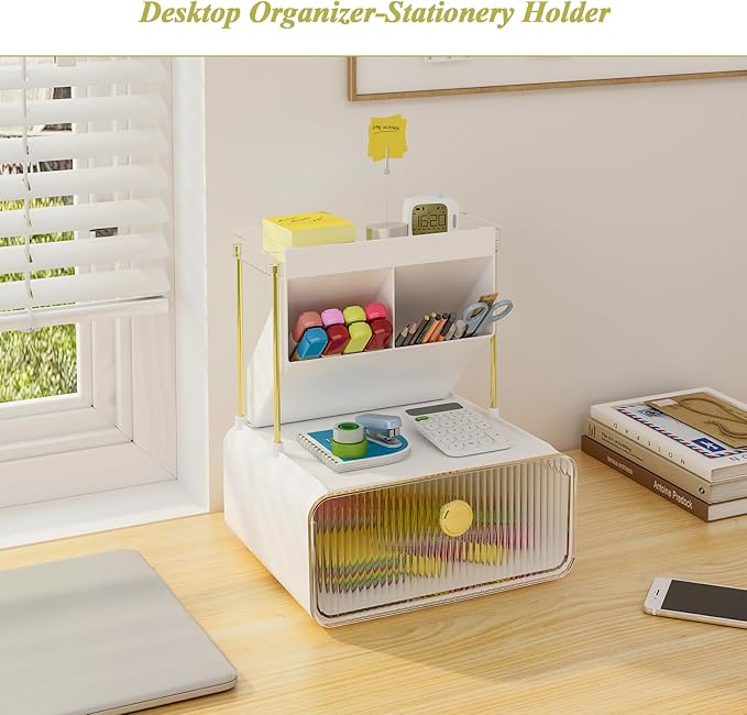 Makeup Organizer with Storage Drawer,Cosmetic Display with Lipsticks Brush Holder Perfume Tray,Organize Cosmetics and Beauty Supplies for Vanity,Dresser,Bathroom,Desktop Organizer,Clear