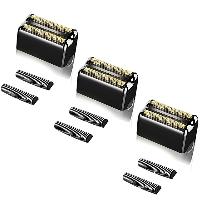 3 pack Replacement Foil and Cutters Compatible with BaBylissPRO Barberology FXFS2 Shaver Metal shaver foil replacement heads,Black