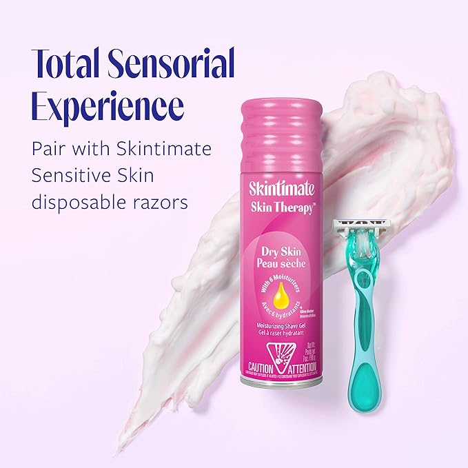 Skintimate Skin Therapy Dry Skin Shave Gel for Women, 6 Pack | Skintimate Shaving Cream for Women, Womens Shaving Cream, Shaving Foam, Womens Shave Gel, Pack of 6, 7oz each