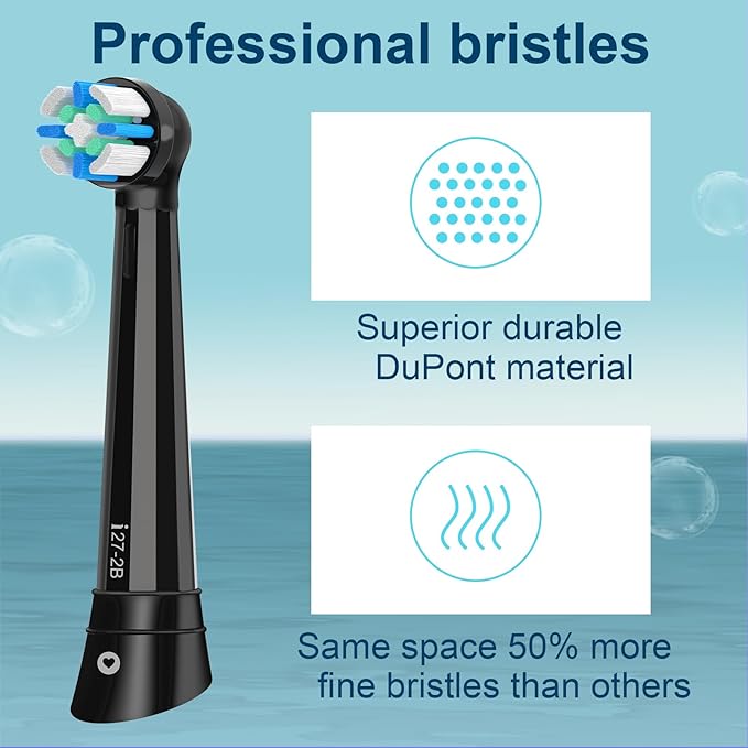 10pcs iO Replacement Heads Compatible with Oral B iO 2/3/4/5/6/7/8/9/10 Series Electric Toothbrush,IO Toothbrush Heads Compatible with Oral B iO,Medium-Hard bristles Care for Your Teeth,Black