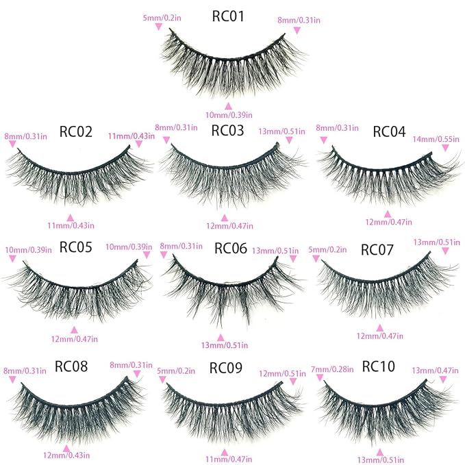 10 Pairs False Eyelashes Natural, Wholesale 5D Fuffy Volume Lashes, Faux Mink Eyelash Bulk with Portable Boxes