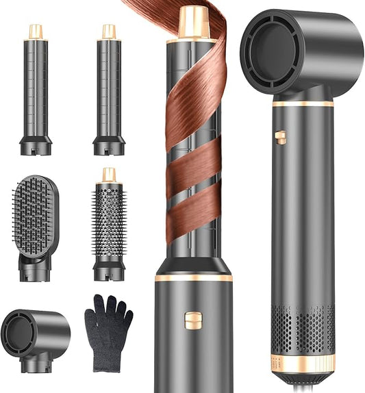 5 in 1 Hair Dryer Brush Hot Air Curling Brush Negative Ion Air Styler