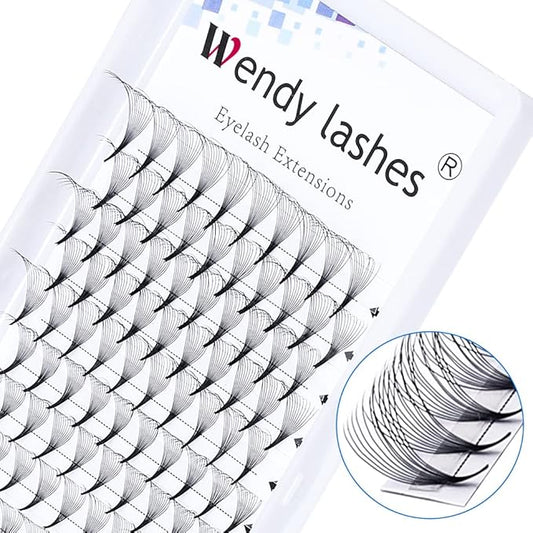Volume Lash Extensions 10D 12D Premade Fans Eyelash Extensions 0.07mm Thickness 14-20mm Mixed C/D Curl Short Stem Premade Volume Eyelash Extensions Pointed Base Fans