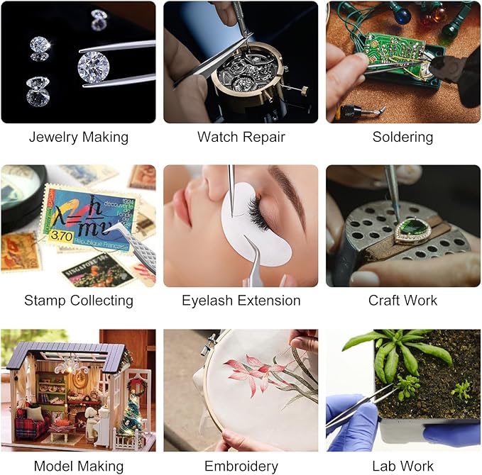 NAGARAKU Eyelash Extension Tweezers Diamond Grip with Pattern on tip Precision Durable Curved Professional for Classic Lash Fanning Volume (A-04)