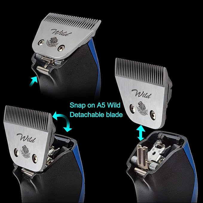 Detachable Blade - Size 10WF Wide Blade 1/16", Made of Extra Durable Japanese Steel, Compatible with Most Andis, Oster, Wahl A5 Clippers