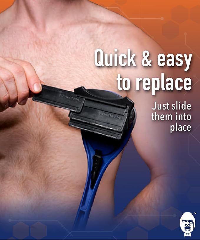 Bakblade 2.0 Back Hair Body Shaver Refill Cartridges 2.0, 2.0 Elite Shavers - Dryglide Technology (12 Razors Included)