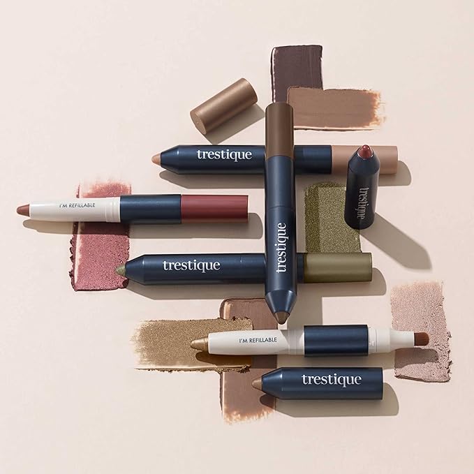 TRE'STIQUE Shadow Crayon, Refillable Eyeshadow Crayon With Built-In Blending Brush, Sustainable Shadow Makeup, Clean Beauty Eyeshadow