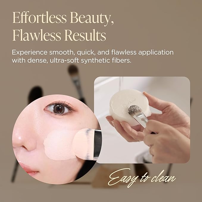 Korean Piccasso Brush FB20 Foundation Brush – Liquid Foundation Tools for Face Makeup, Flat and Soft Bristles for Seamless Application, Perfect for Cream and Liquid Foundation, K-Beauty