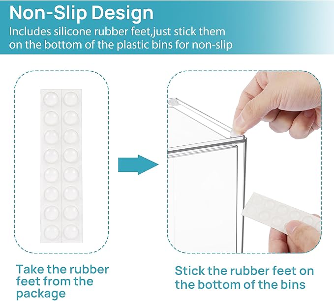 Vtopmart 4 Pack Clear Stackable Storage Drawers,7.6" H Plastic Organizers Bins for Skincare, Bathroom Supplies,Ideal for Cabinet,Undersink,Vanity,Kitchen,Pantry Organization