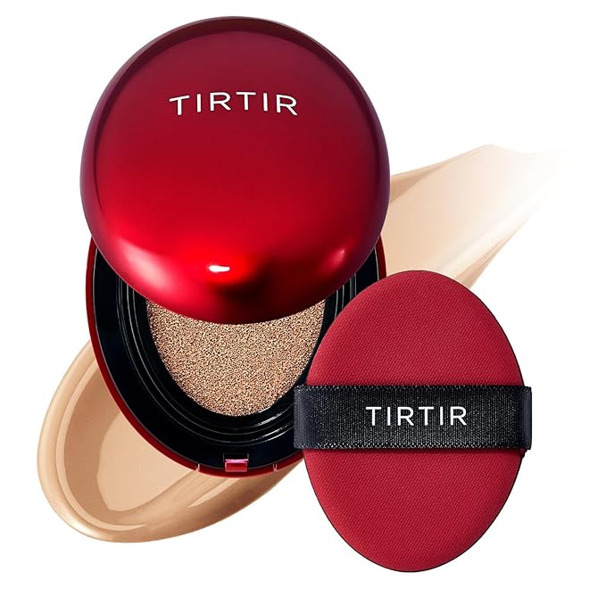 TIRTIR Mask Fit Red Cushion Foundation | Full coverage, Weightless, Skin fit, Satin Glow Finish, Korean Makeup Cushion Foundation (#33N Macchiato, 0.63 Fl Oz)