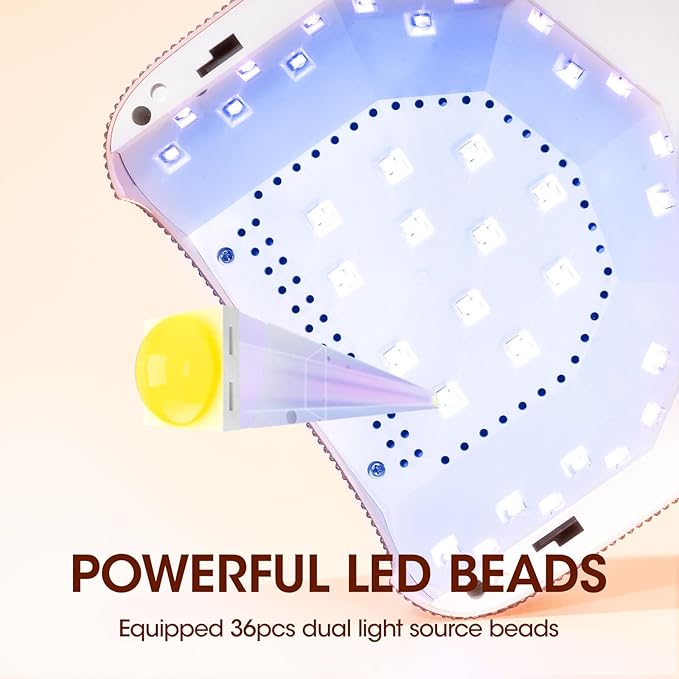 UV LED Nail Lamp, Gellen 72W Rechargeable UV Nail Lamp for Gel Nails, Cordless UV Light for Nails with LCD Display, Auto Sensor and 4 Timer Settings, Nail Dryer for Gel Polish for Home Salon