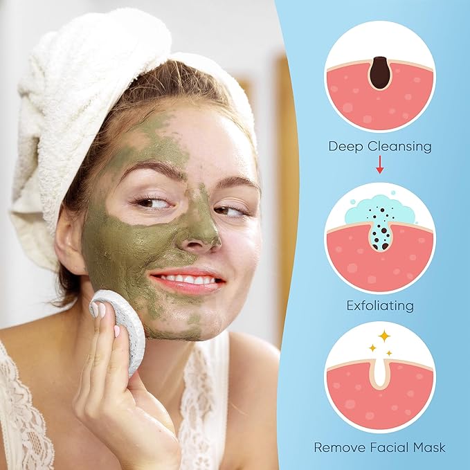 100PCS Compressed Facial Sponges, Cleansing, for Personal Spa Esthetician Use, White