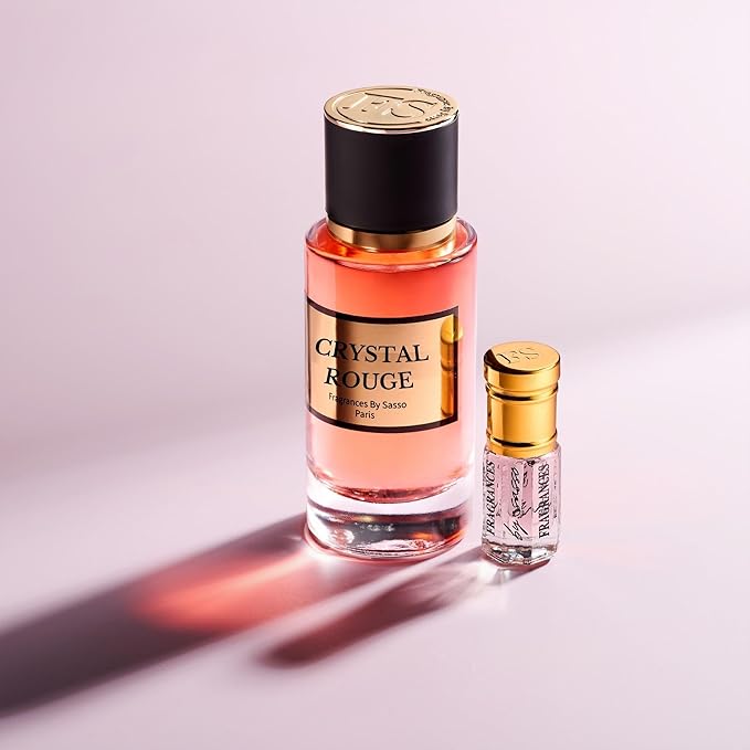CRYSTAL ROUGE - Luxury Perfume Gift Set | Long-Lasting Niche Fragrance | Extrait de Parfum 50ml + Perfume Oil 3ml + Bonus 2 Samples | Unisex Scent Inspired by Iconic Perfumes