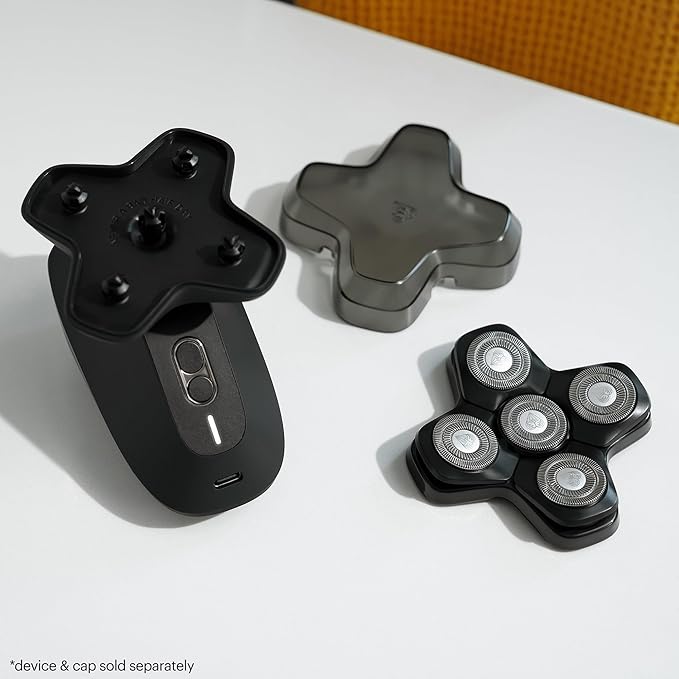 MANSCAPED® The Dome Shaver™ PRO SkinSafe® Replacement Blade Pad - Five Stainless Steel Rotary Pivoting Blades for Smooth Shave, Magnetic Attachment for Men's Head Shaver (1-Pack)