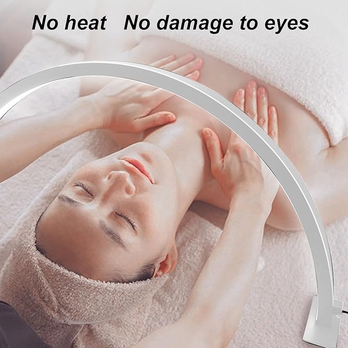 25W Professional Half Moon Desk Lamp for Nail, 3000K 6500K Dimmable Led Light Eyelash Beauty Lamp, Desktop Manicure Light Led for Salon (US Plug)