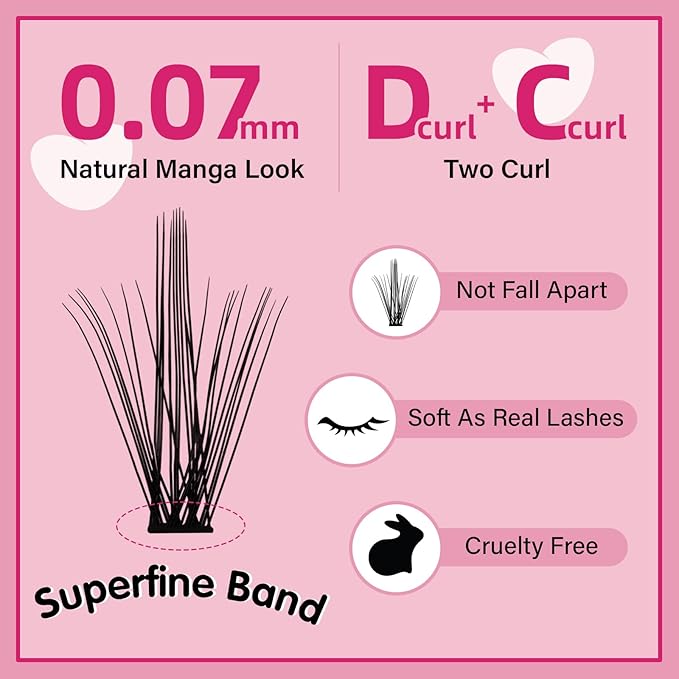280 Pcs Individual Lashes 30D Mixed Lash Clusters Devil Style Lashes That Look Like Eyelash Extensions Wispy Lashes DIY Individual Lashes At Home (30D-D-8-16mix,Manga)