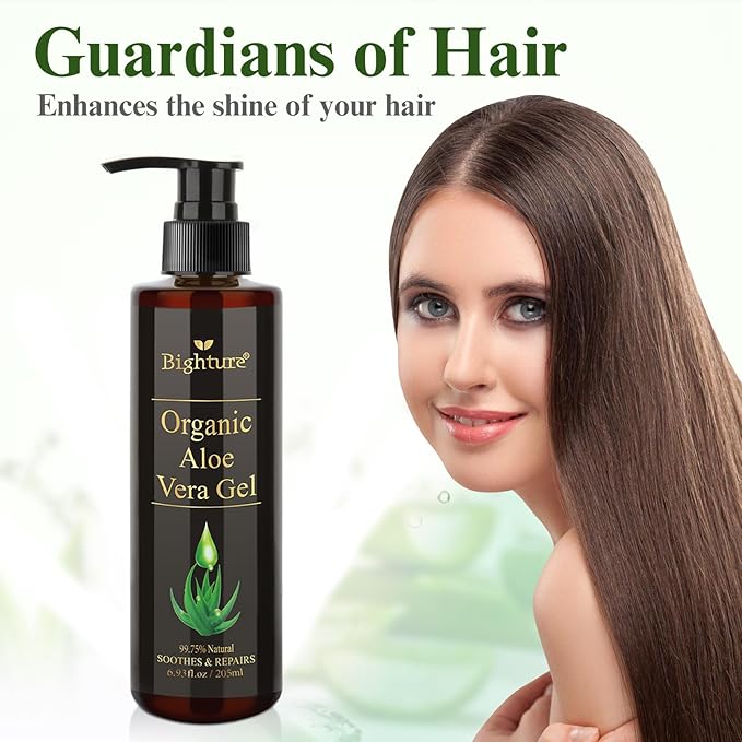 Aloe Vera Gel Infused with Tea Tree Oil for Skin Hydrating, Repair Skin, Aloe Vera Gel Extract from Fresh Pure Aloe Vera for Sunburn Relief, Hair, Razor- 6.76 Fl Oz