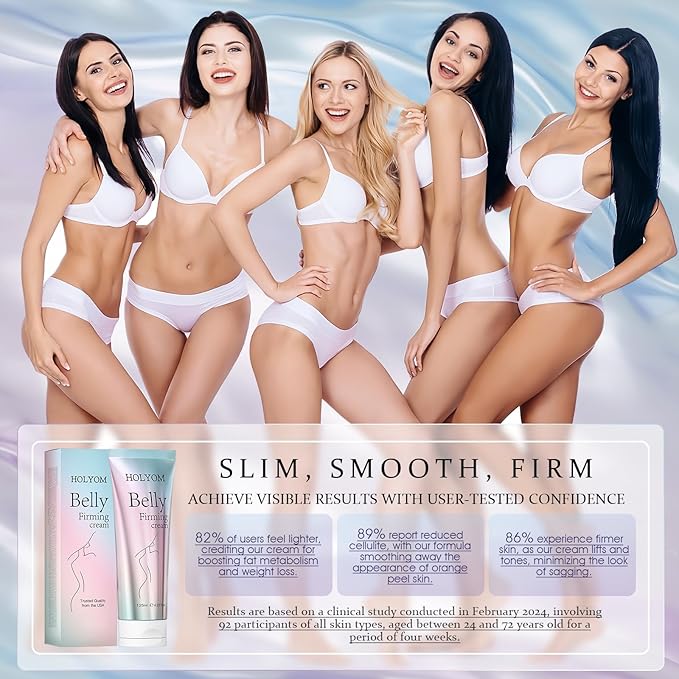 B Flat Belly Firming Cream: Premium Skin Tightening & Moisturizing for Stomach, Women Body Lotion for Firmness and Lift of Thighs & Butt - Pregnancy Skin Firming - 126ML(Rose)