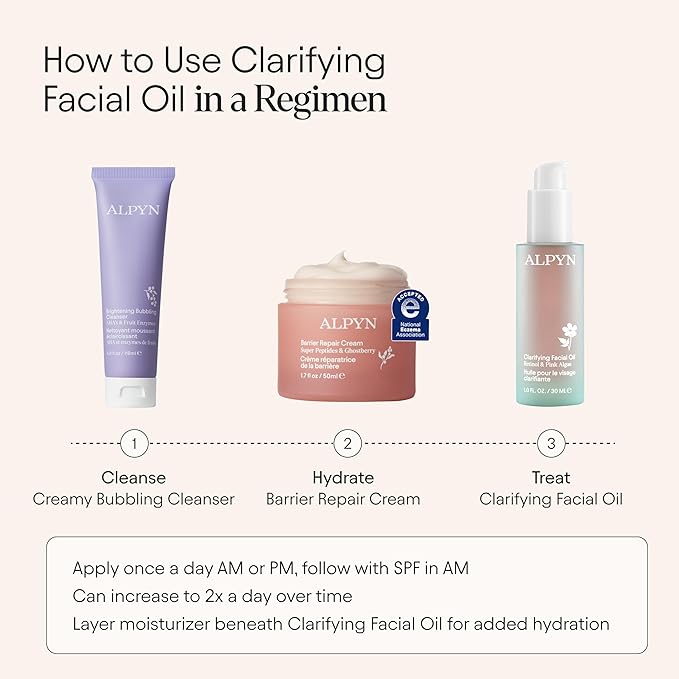 ALPYN Clarifying Facial Oil with Retinol & Pink Algae | Clear Congestion, Smooth Fine Lines, Improve Texture & Glow | 1 Fl Oz / 30 ml
