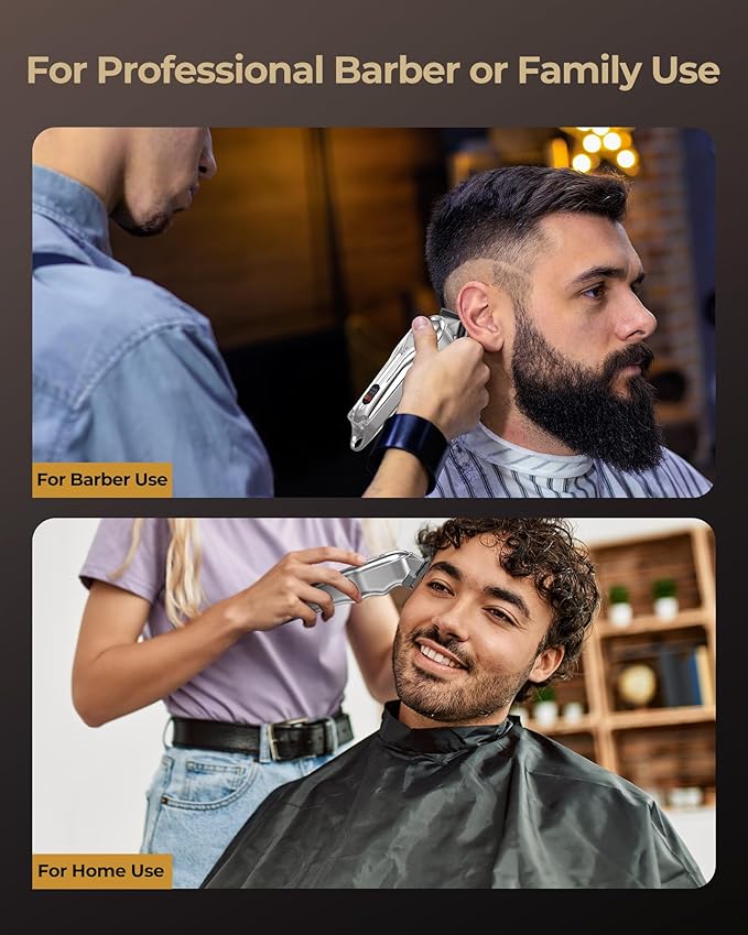 Hair Clippers for Men Professional, Cordless Clipper and Trimmer Set, Clippers for Hair Cutting Kit with Long Battery Life, Electric Hair Trimmer for Family Barber Kids Use