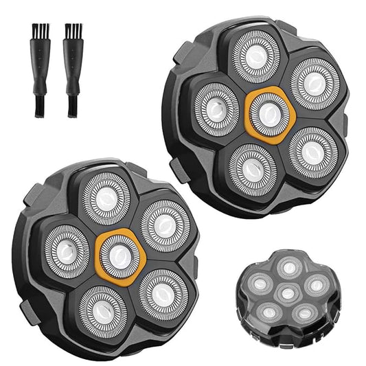 2 pcs Half of the 6 Blade Magnetic Replacement Shaving Head, Head shaver replacement heads