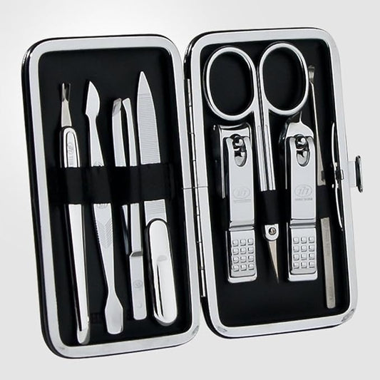 Korean Nail Clipper! World No. 1. Three Seven (777) Premium Quality Gift Travel Manicure Grooming Kit Nail Clipper Set (8 PCs, 377BVC), Made in Korea, Since 1975