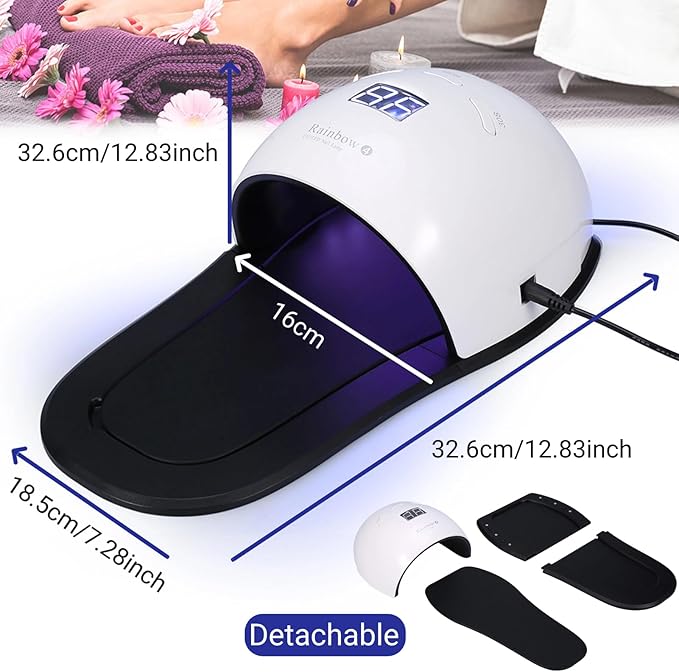 UV Nail Lamp, 48W LED UV Lamp for Nails with Smart Sensor, Slipper Shape Nail Dryer Machine with Double Light Sources, Detachable Gel UV Led Nail Lamp for Home Use(US Plug)