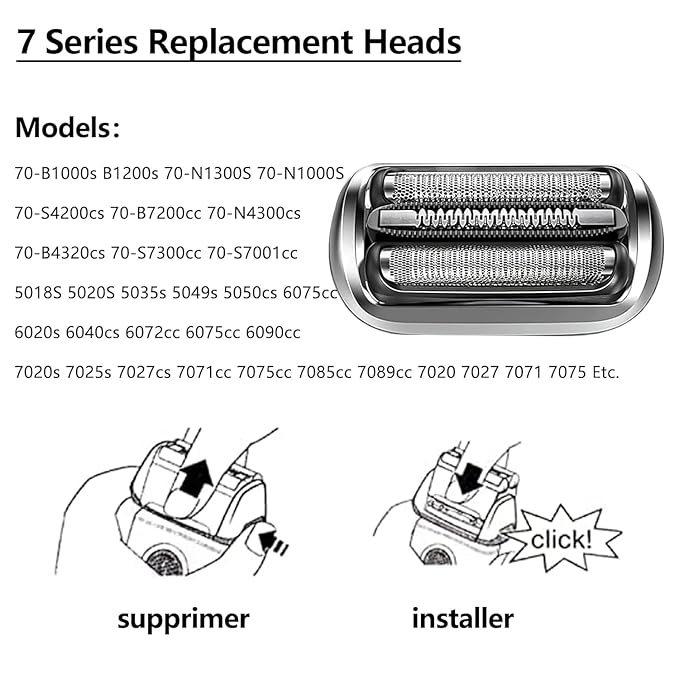 73S Series 7 Replacement Shaver Head Compatible with Braun S7 Replacement Head & for Braun Series 7 360 flex Replacement Head,for Braun Series 7 5764 7020s 7025s 7085cc 7027cs 7071cc