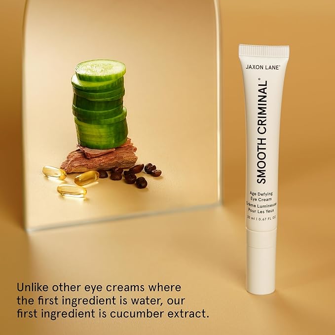 Under Eye Cream for Dark Circles and Puffiness | SMOOTH CRIMINAL Age Defying Niacinamide and Caffeine Eye Cream for Puffy Eye Bags Treatment for Men Anti Aging & Wrinkle Removal with Bakuchiol