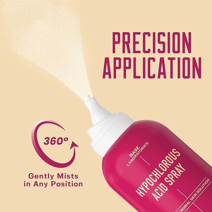 BASE LABORATORIES Hypochlorous Acid Spray for Face & Skin | 8oz | Magic Facial Spray Daily Skin Repair Solution for Sensitive Skin, Redness, Irritations, Eczema | Hypochlrous HOCL Molecule Spray | 2PK