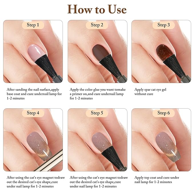 Crushed Diamond Cat Eye Gel Nail Polish with Magnet Stick, 15ml Holographic Glitter Gel, Ideal for DIY Nail Art, Mystical Onyx